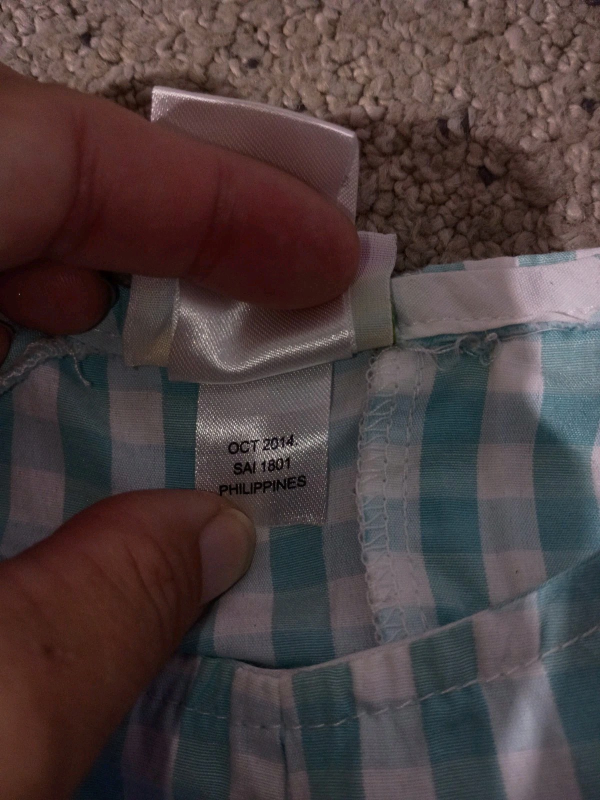 Samara Baby Girl Gingham Dress Bloomers Set 12 Months Teal Aqua White GUC