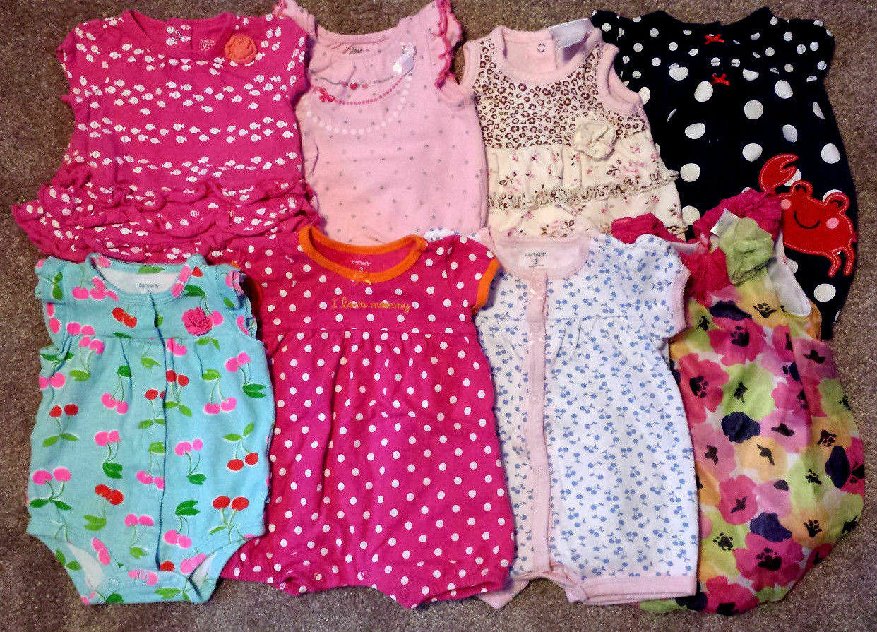 Lots of Girl’s 3 M 0-3 Months One Piece Romper Outfits to choose from Carter’s +
