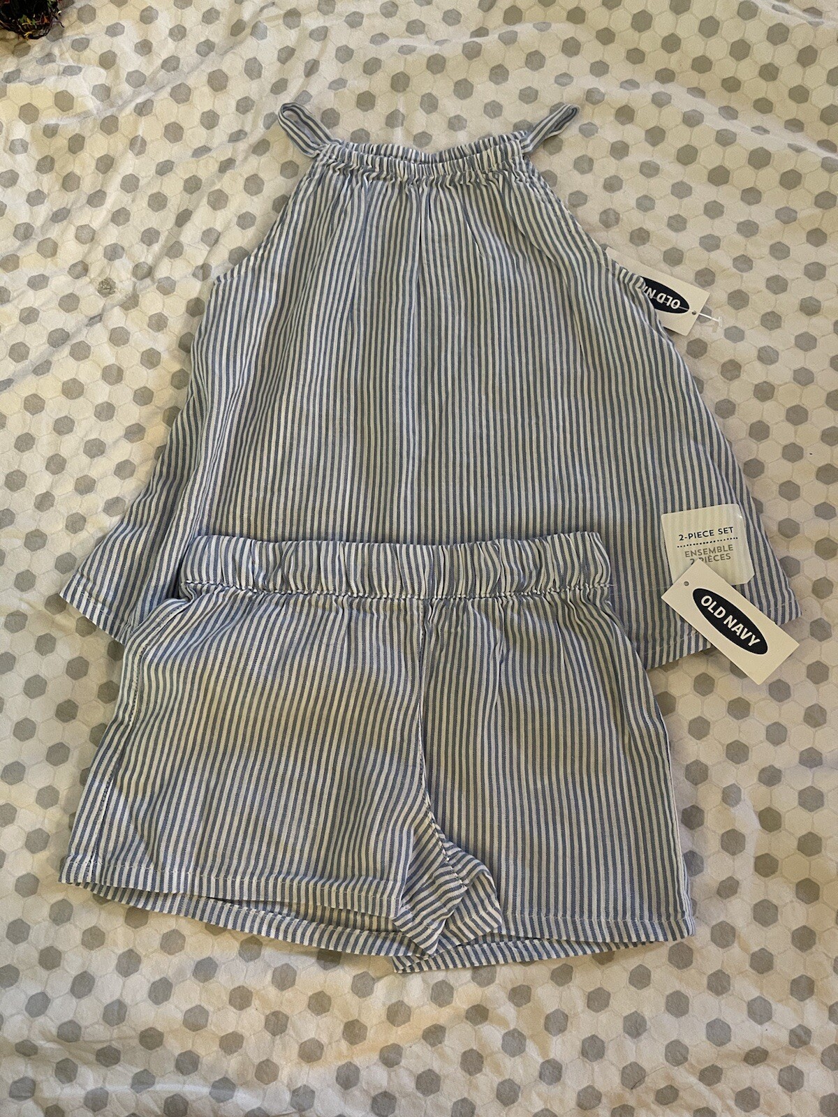 Old Navy Infant Size 18-24 Months Blue White Stripe New With Tag