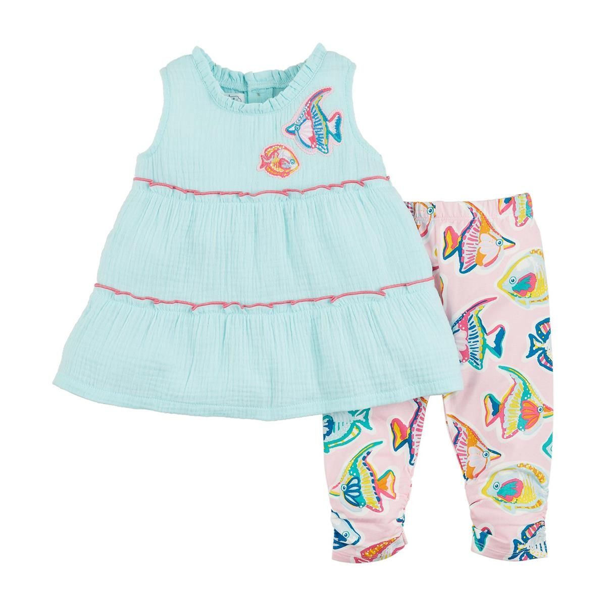 Mud Pie E4 Kids Rainbow Fish Tunic with Capris Set 10610030 – Choose Size