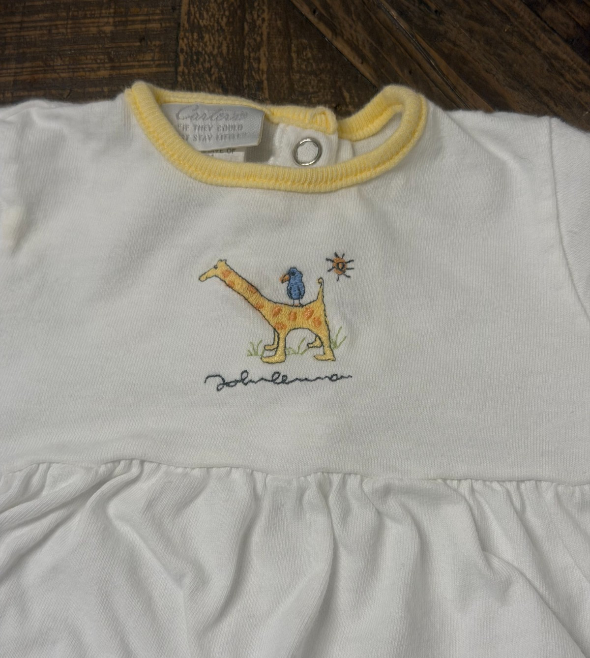 Vintage 1999 Carter’s Baby Layette 0-3 Month John Lennon Sleep Gown Giraffe Bird