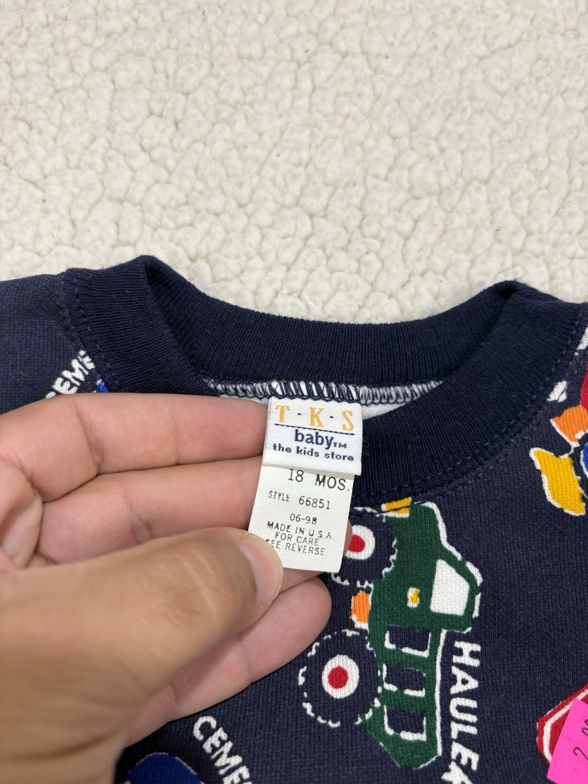 Vintage TKS Baby Sears 18-24M Sweatsuit Outfit Retro NOS Trucks Vehicles Tractor