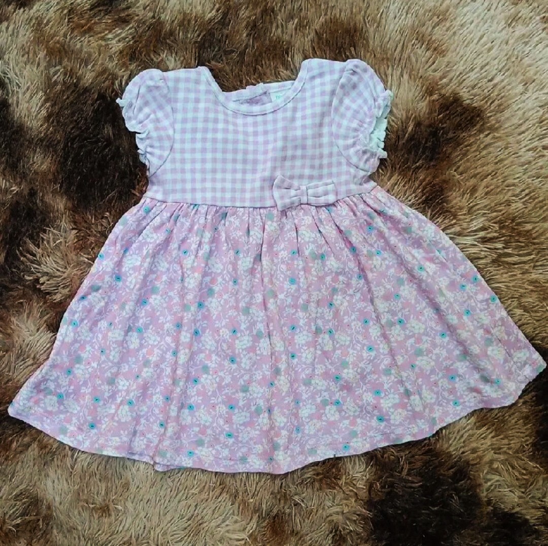 🌻Mothercare Mini Club Baby Girl 3-6 Months Purple Summer Dress Short Sleeve VGC