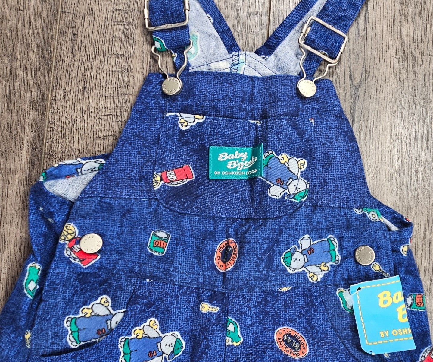Baby Boy Clothes New Vintage Oshkosh Baby B’Gosh 12 Month Worker Bear Shortalls