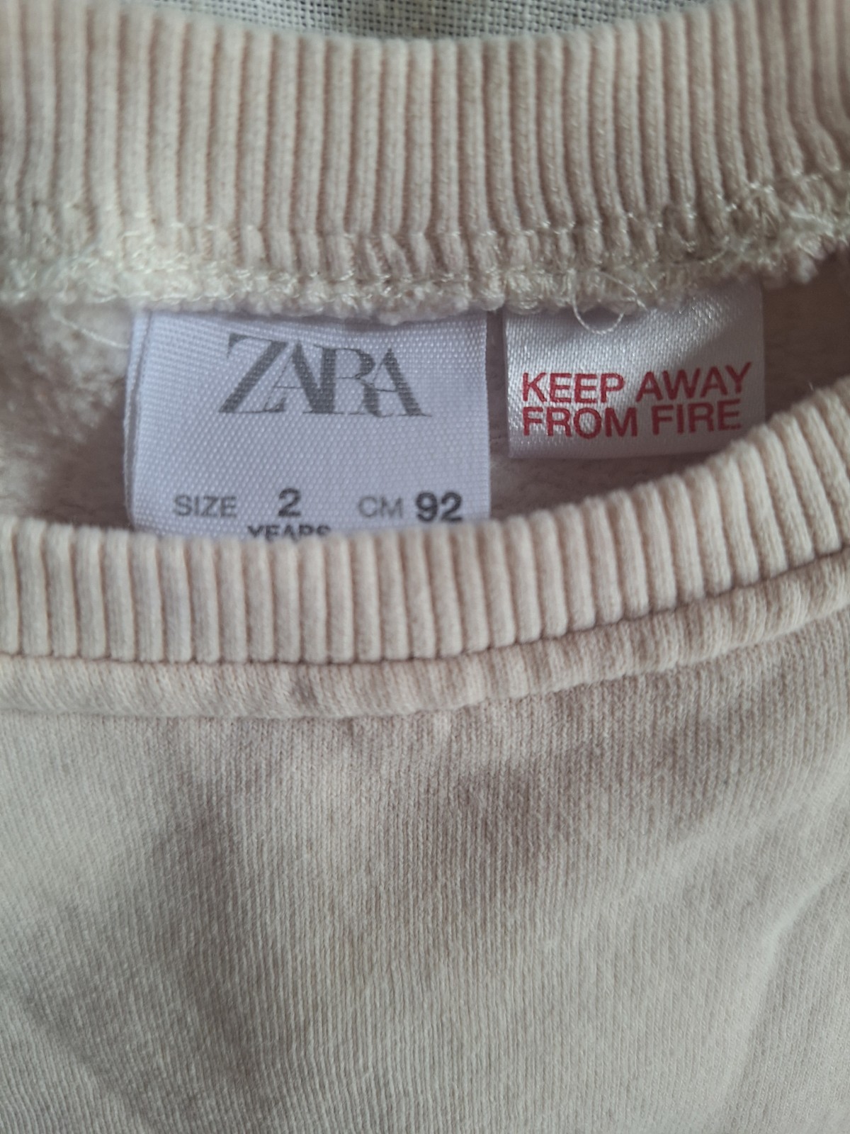 ZARA 2 Years Colorblock Sweatshirt & Pants Set Beige Pink Toddler Girl