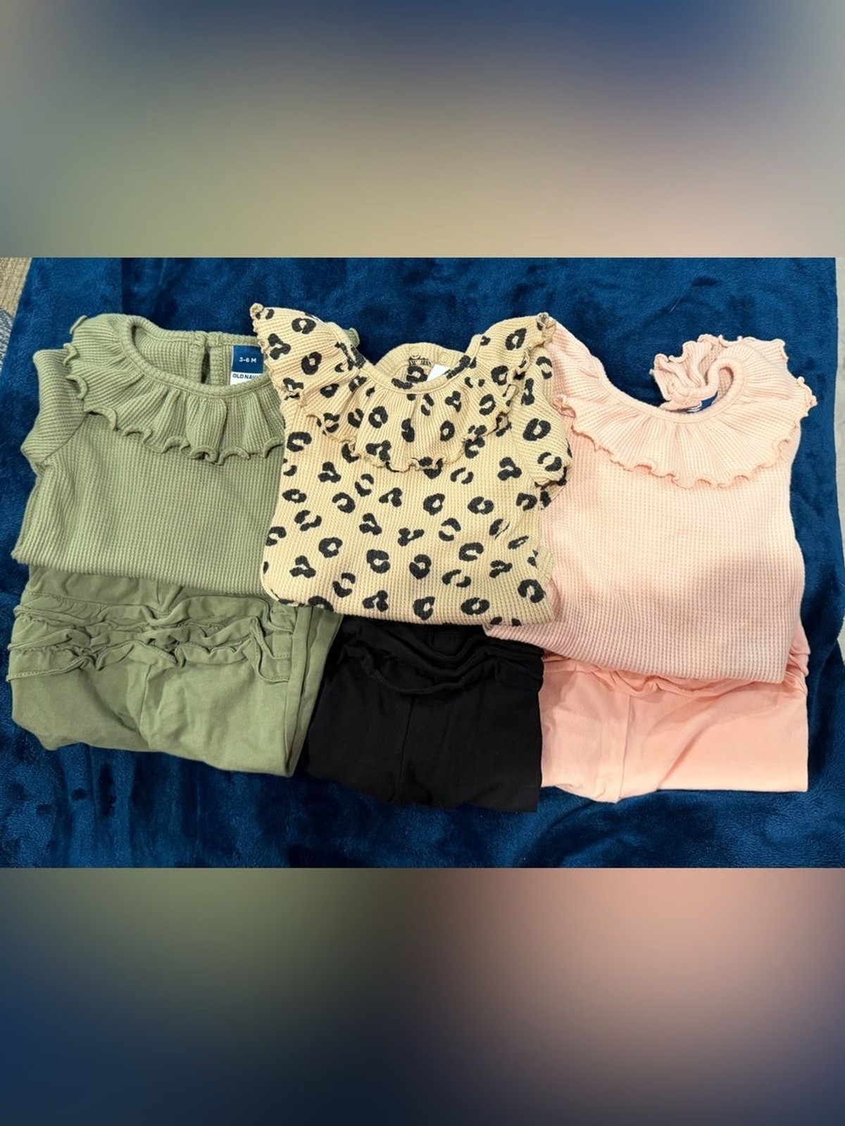 Set of 3 Ruffle Baby Top & Bottom Sets