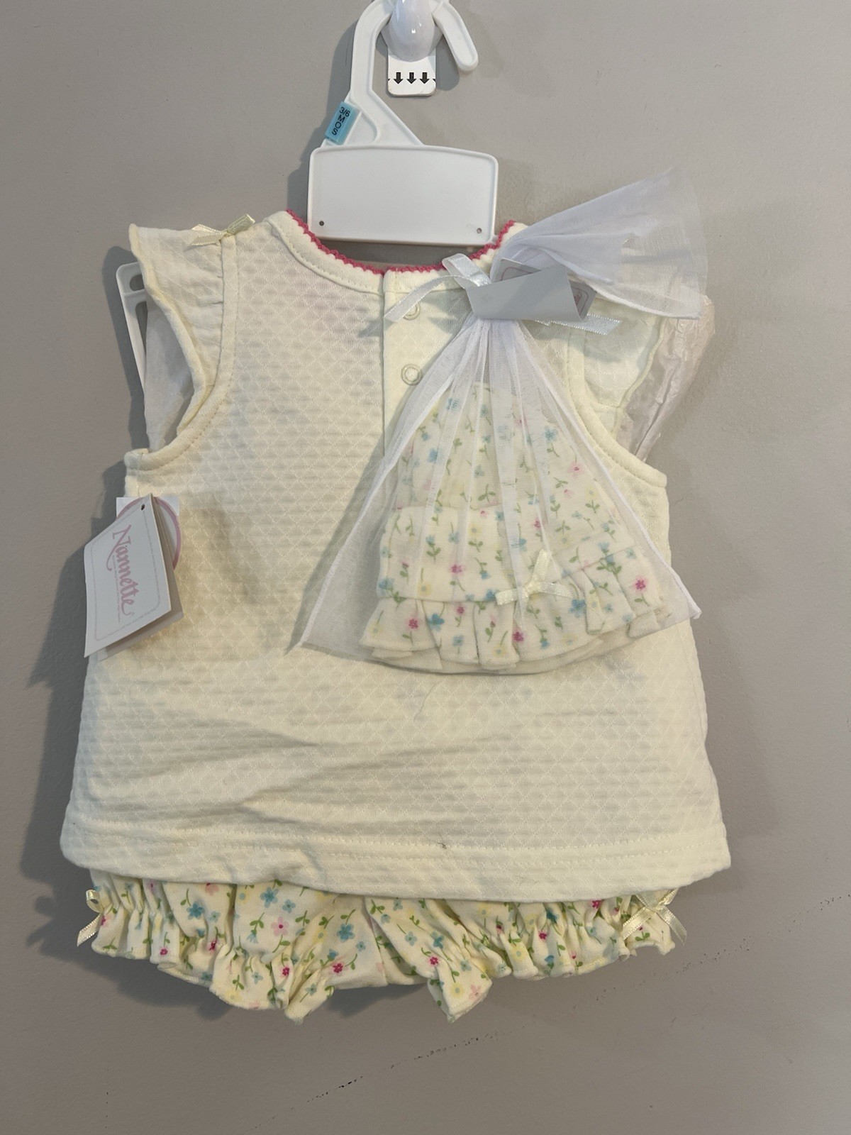 Vintage Y2K Nanette Embroidered Butterfly Floral Outfit Set Size Baby 3/6M