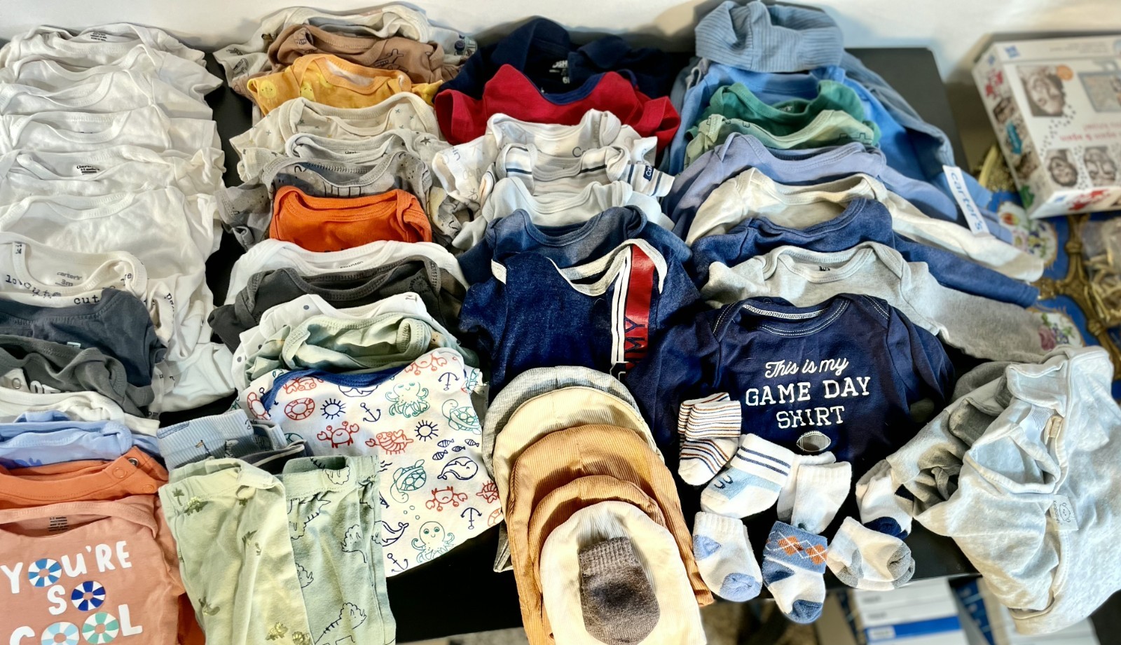 Huge Baby Clothes Lot (Newborn-12 Months)- 65 + Pieces – Name Brands Included