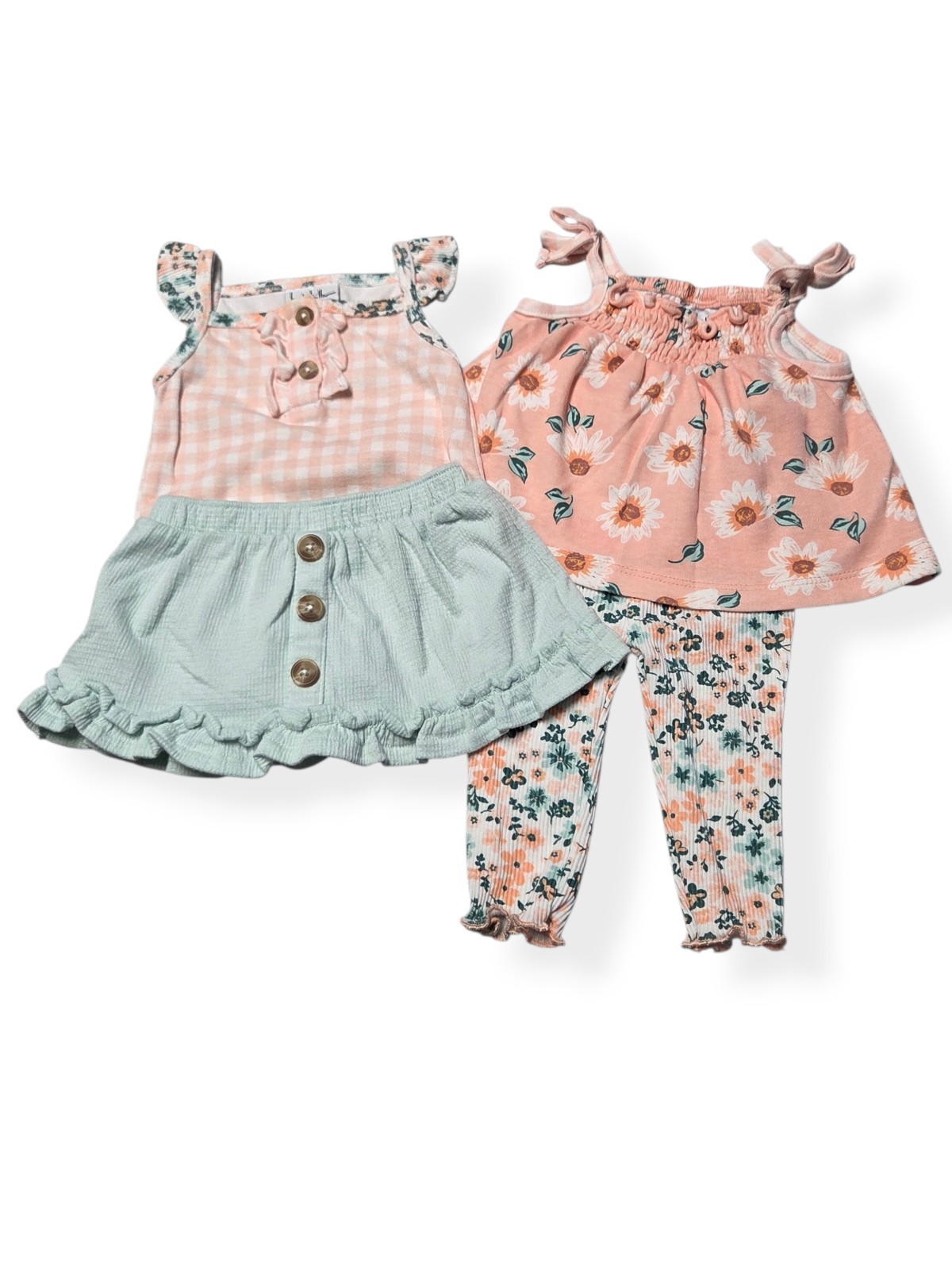 NICOLE MILLER 4 Piece Floral Skirt Legging Outfit Set, Baby Girl 3-6 months