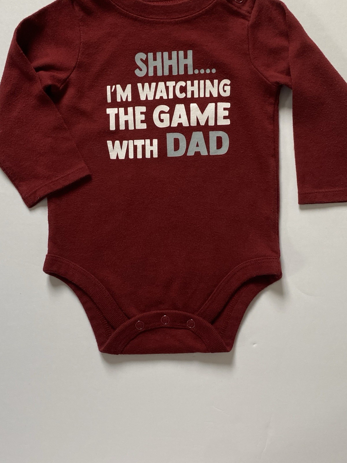 Sports Game Shirt Size 6-9 Months Football Basketball Hockey Snap Top Long Sl.