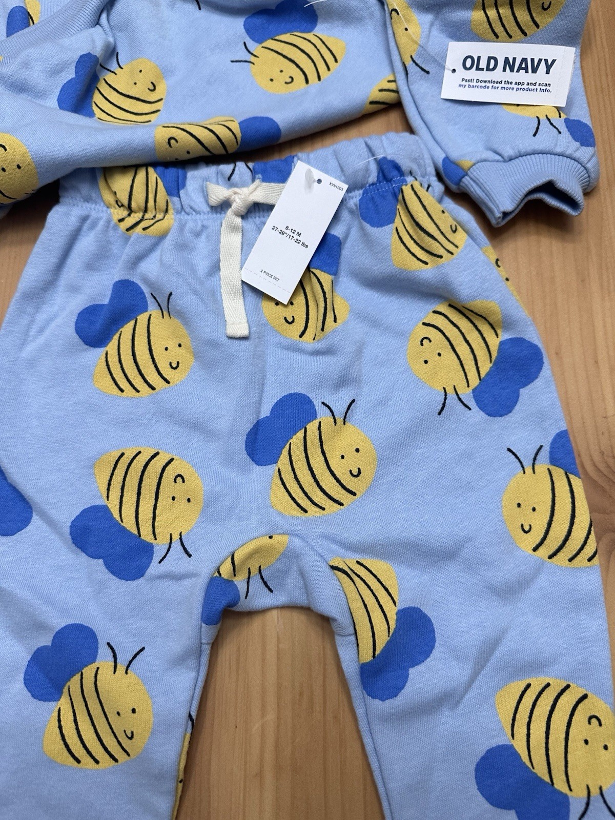 Old Navy Baby Girl Boy Unisex 12-18 Month Bumble Bee Terry Sweatsuit NWT