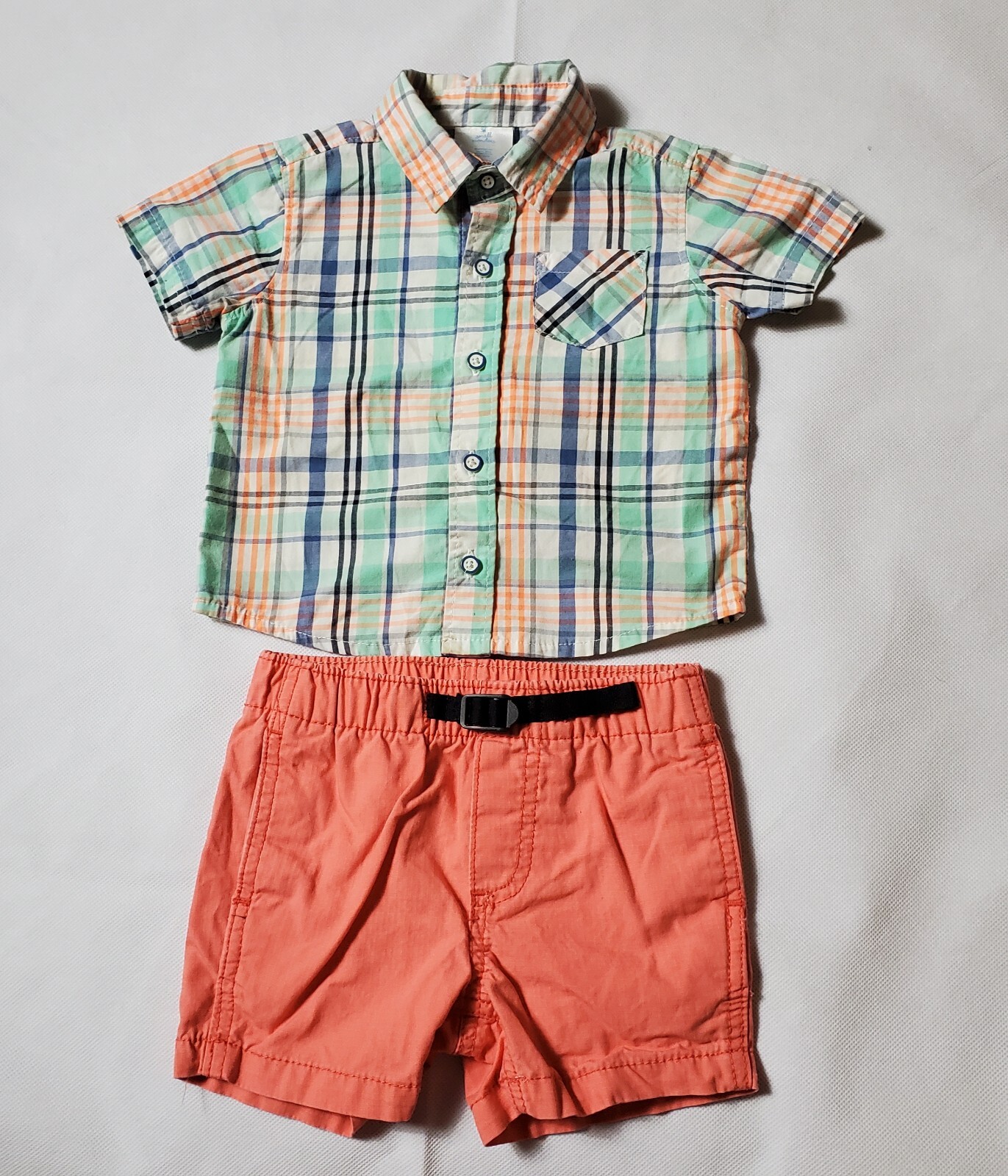 Okie Dokie Carter’s Small Wonders Shirt Shorts One Piece Baby 6 – 12 Mo Lot 4 Pc