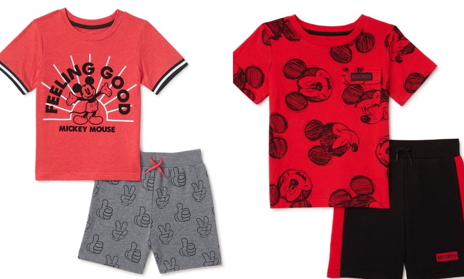 2 Boy’s Mickey Graphic Short Sets, Size 12M; Free Shipping