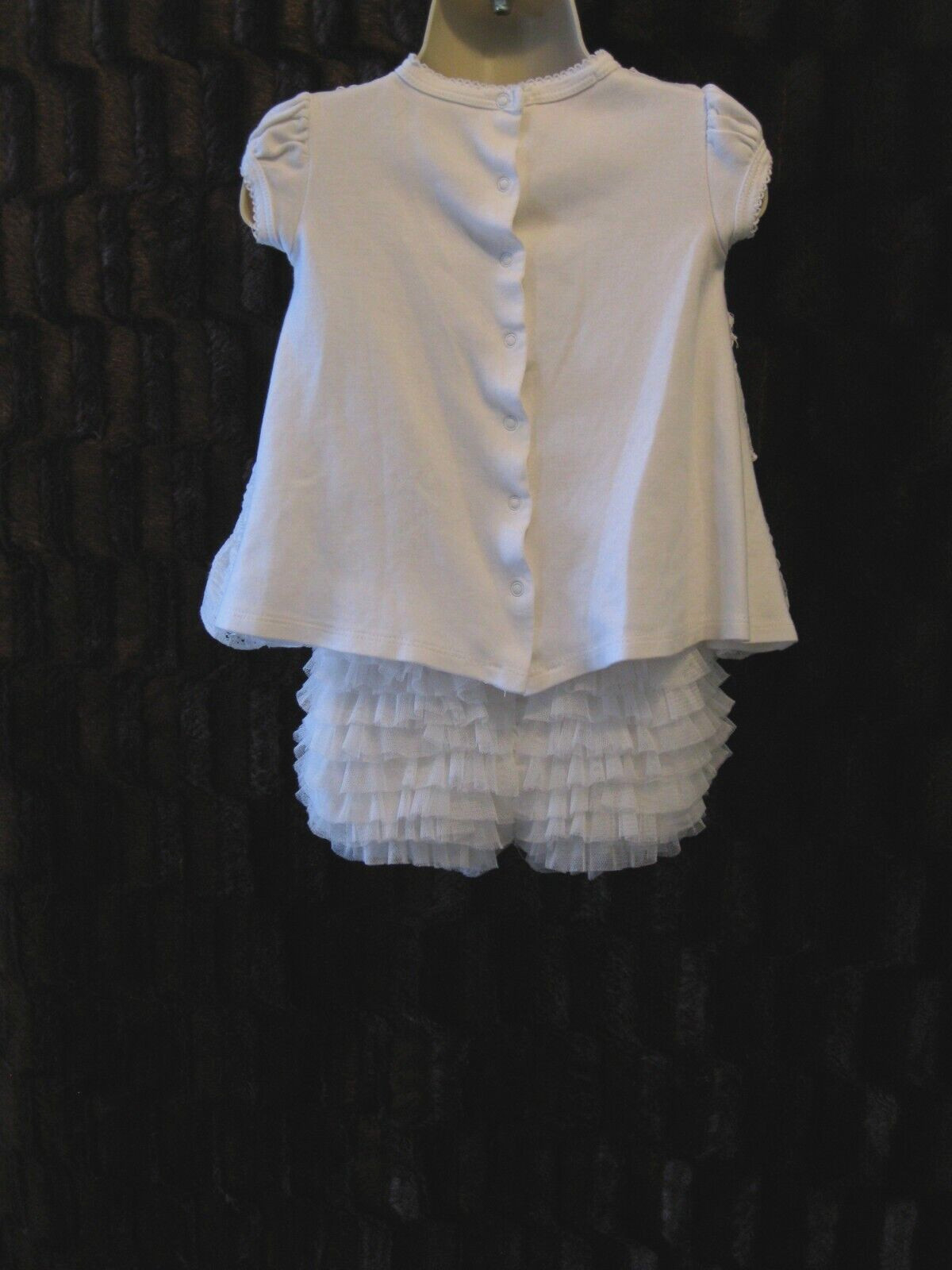 Baby Girl Baby Biscotti Easter 9M 12-16lbs. 2pc White lace Tulle Bloomers EUC!