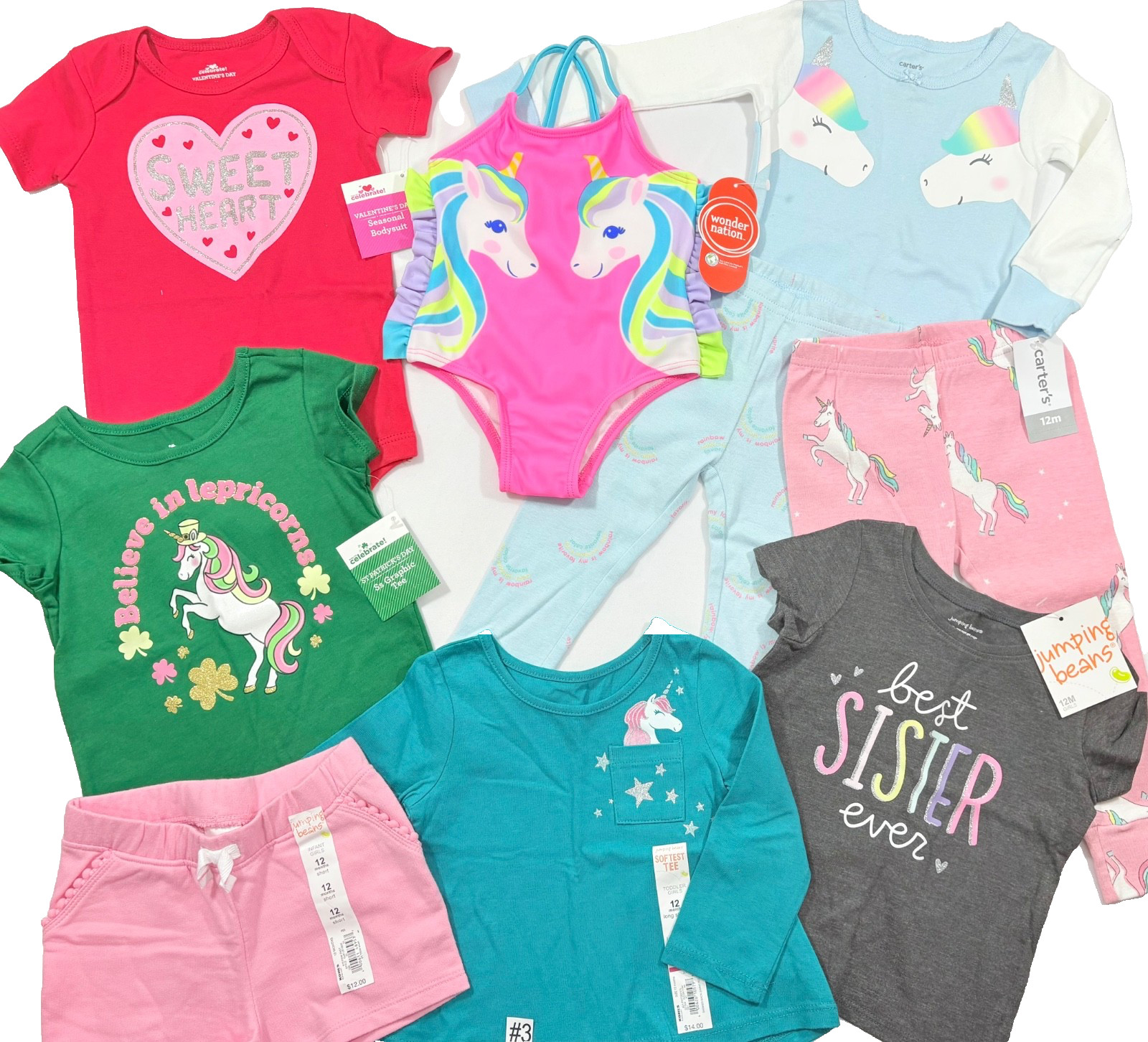 BABY GIRL CLOTHING LOT SIZE 12 MONTHS / NWT / 9 PIECES/ LOT #3