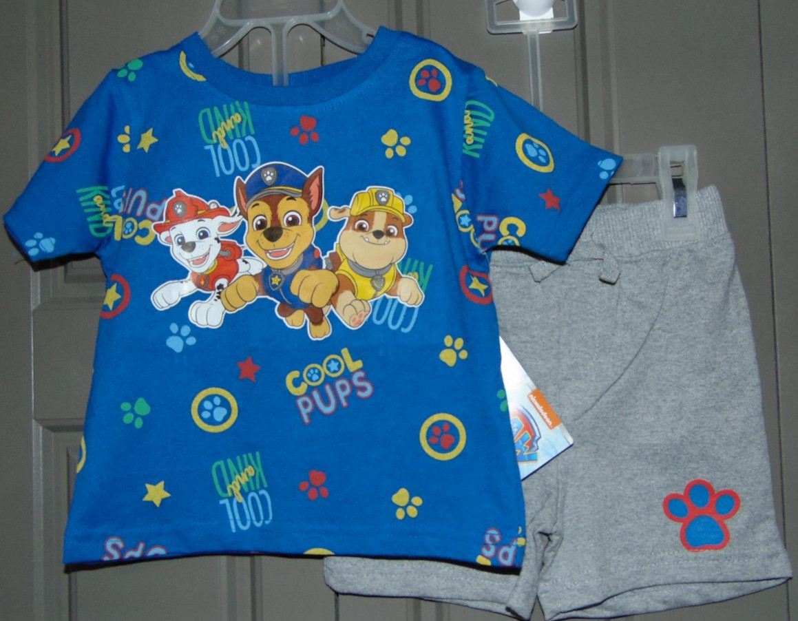 Nickelodeon PAW PATROL Size 12M Short Set – Marshall, Chase & Rubble NEW W/ TAG!