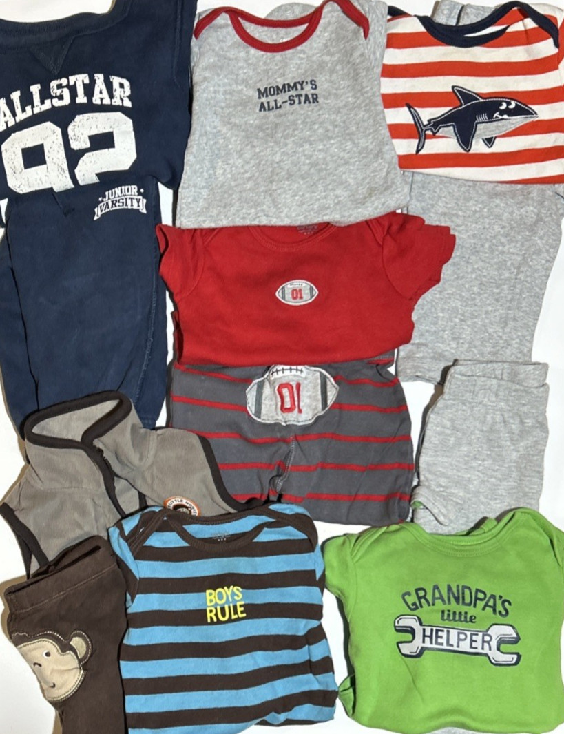 Baby Boy mixed lot Matching Outfits/Sets Carters & Toys R Us ~ 12 Months