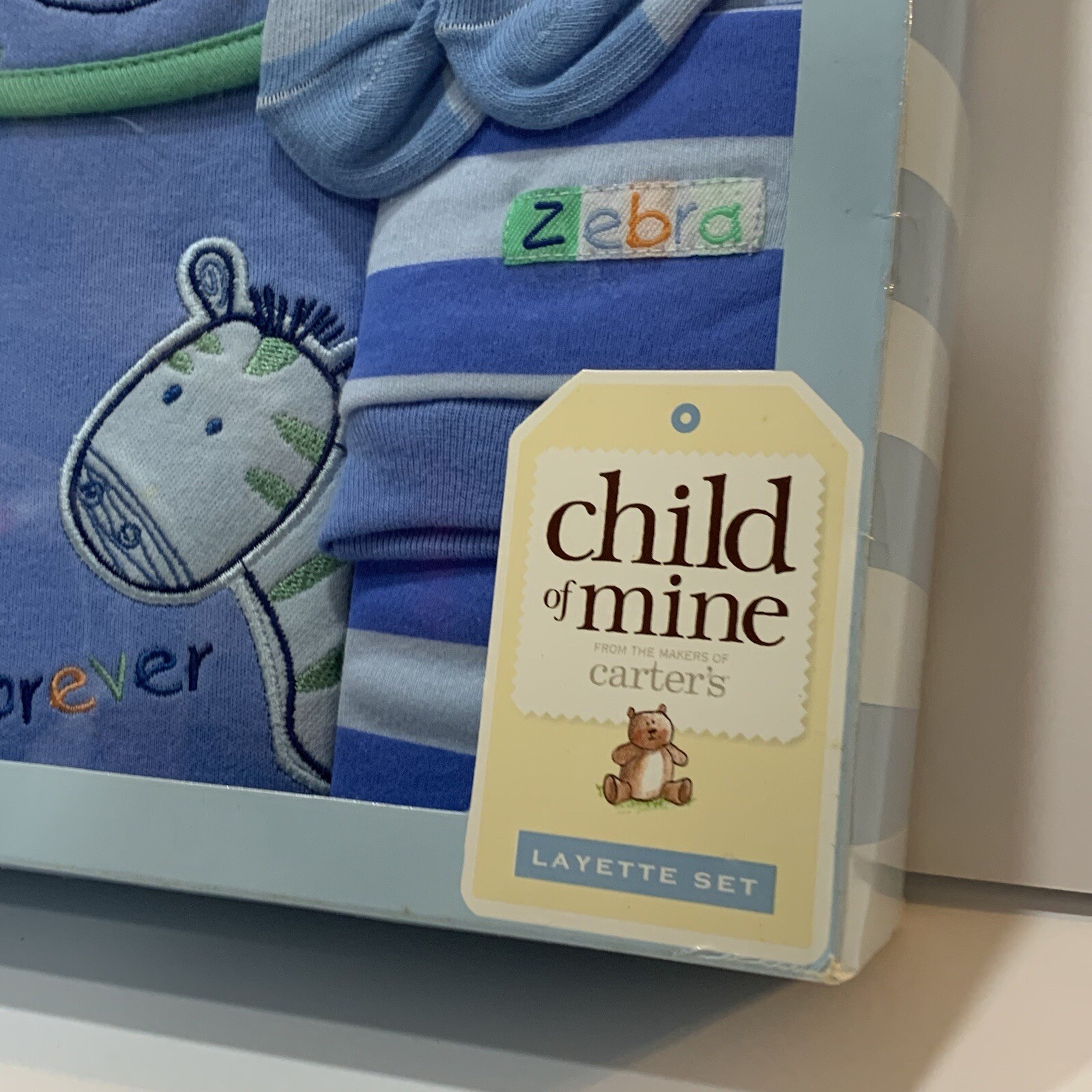 Vtg Carter’s Child of Mine Layette Set / M Baby 0-6mo / 8-18lb Boy Blue New 2003