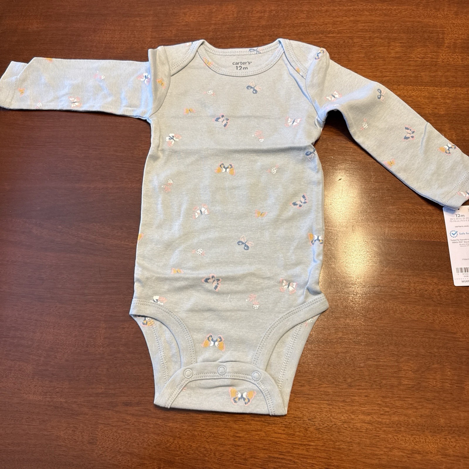 Carters 12 Months Girls 3-piece Butterfly Set For Any Season—new With Tags