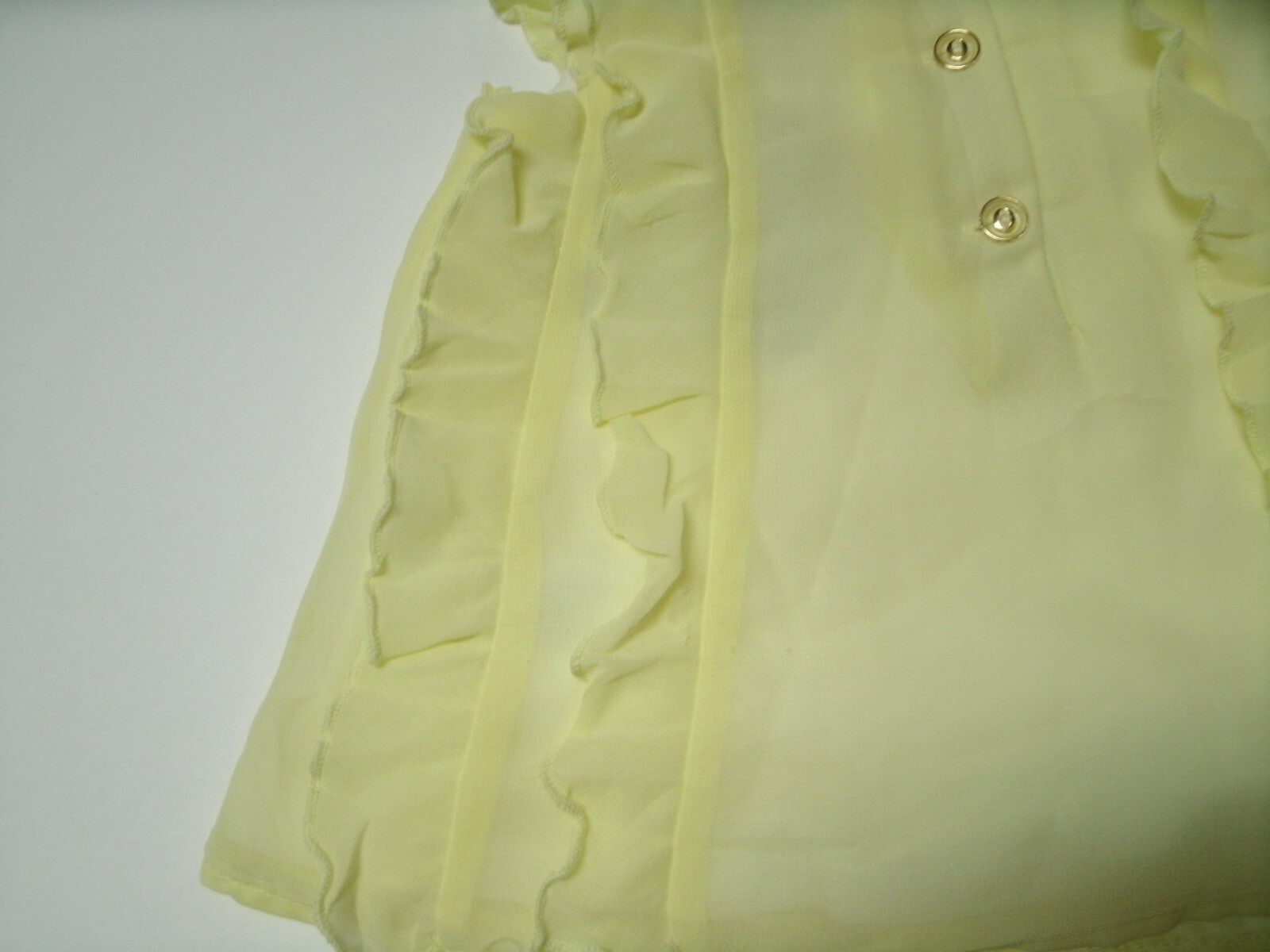 Cynthia Rowley Girls Outfit 2 Piece Top Shorts Yellow Ruffle Baby 3-6 Months New