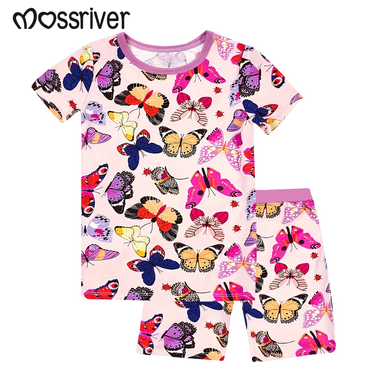Kids Short Sleeve Set, Elastic Waist Shorts, Casual Home & Outdoor Infant Outfit