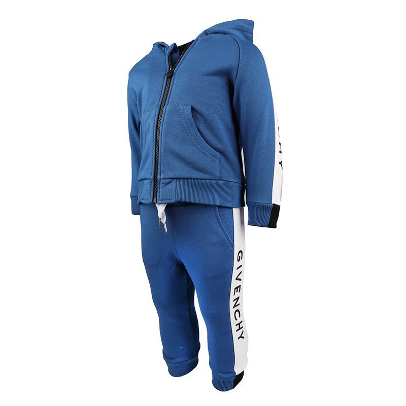 NWT NEW Givenchy baby boys blue hoodie with pants and logo on sleeves 6m