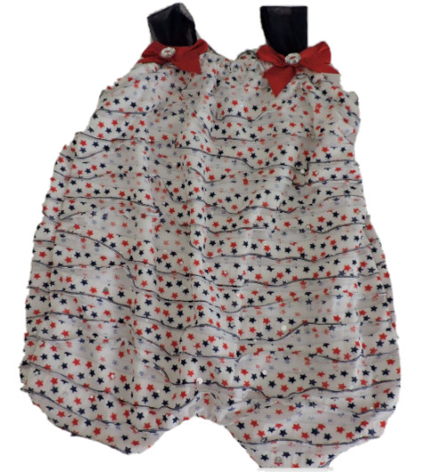Little Lass Patriotic One Piece Outfit Patriotic Baby Girl 6M Summer Romper Bows