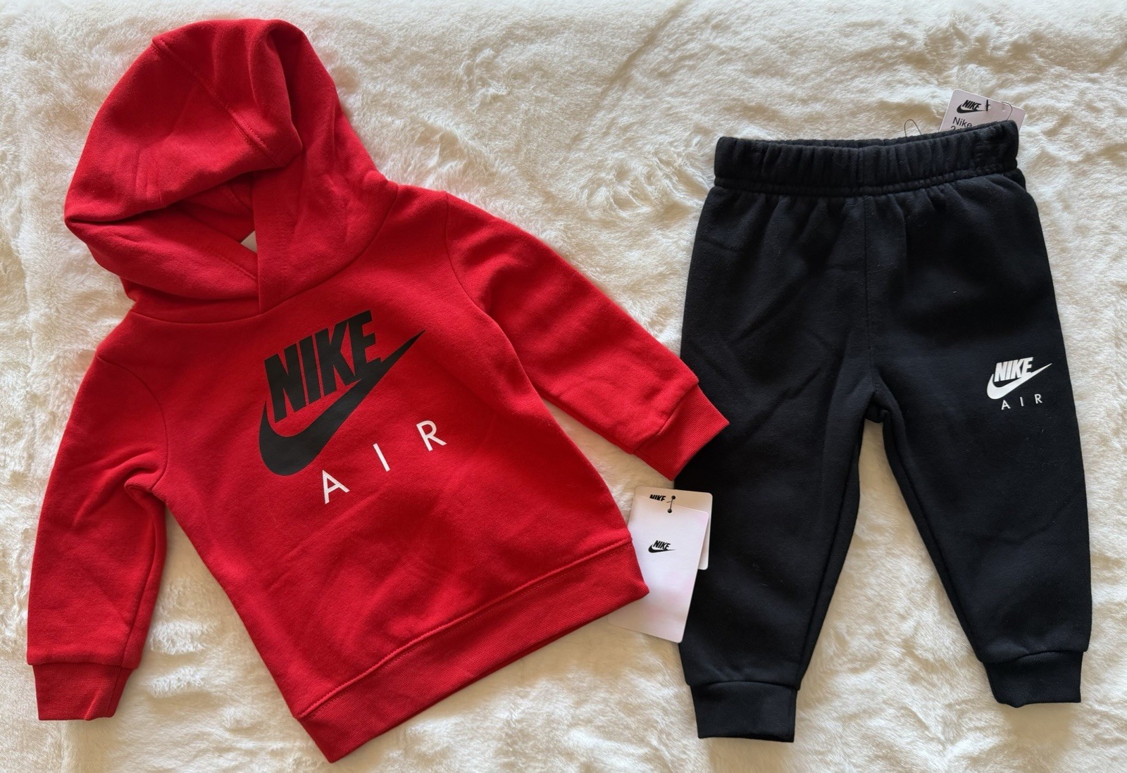 NIKE AIR Baby Boy’s Fleece Tracksuit Hoodie /Joggers Outfit, 2-piece set, 12M