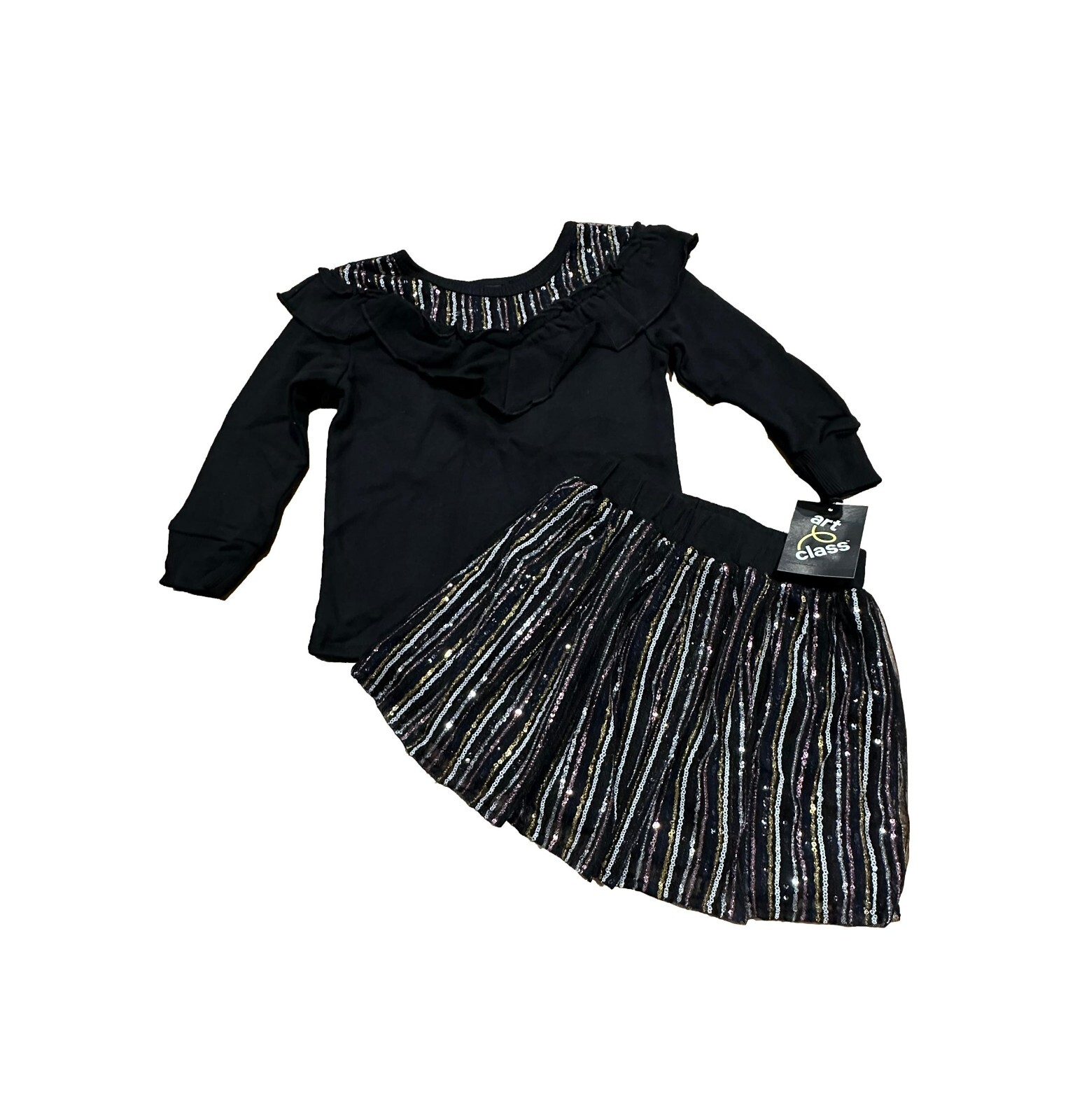 Toddler Girls’ Sequin Sweatshirt and Skirt Set – art class 2T