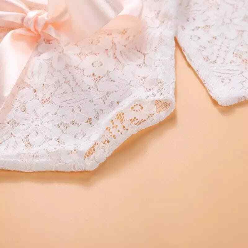 Newborn Girl Outfit Photo Prop Baby Infant 2 Pcs Set Bodysuit + Flower Headband