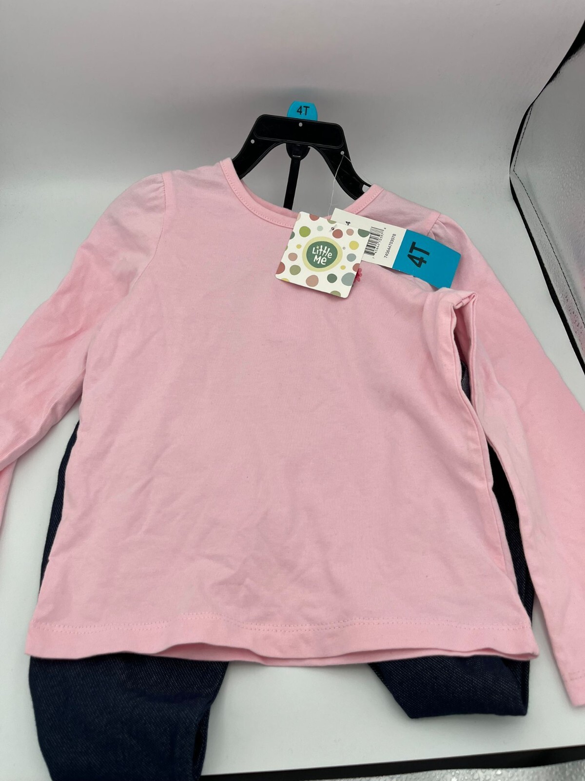 Little Me Girls 2-piece Set Shirt Pant (Navy Pink Floral, 4) NWT