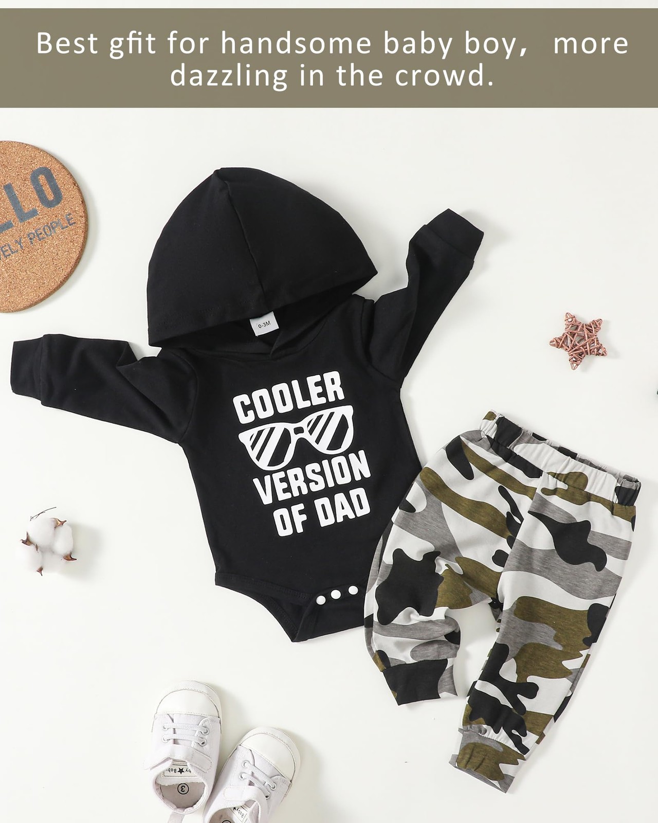 NZRVAWS 12 Month Baby Boy Clothes Infant Outfit 12-18 Months, Black Camo