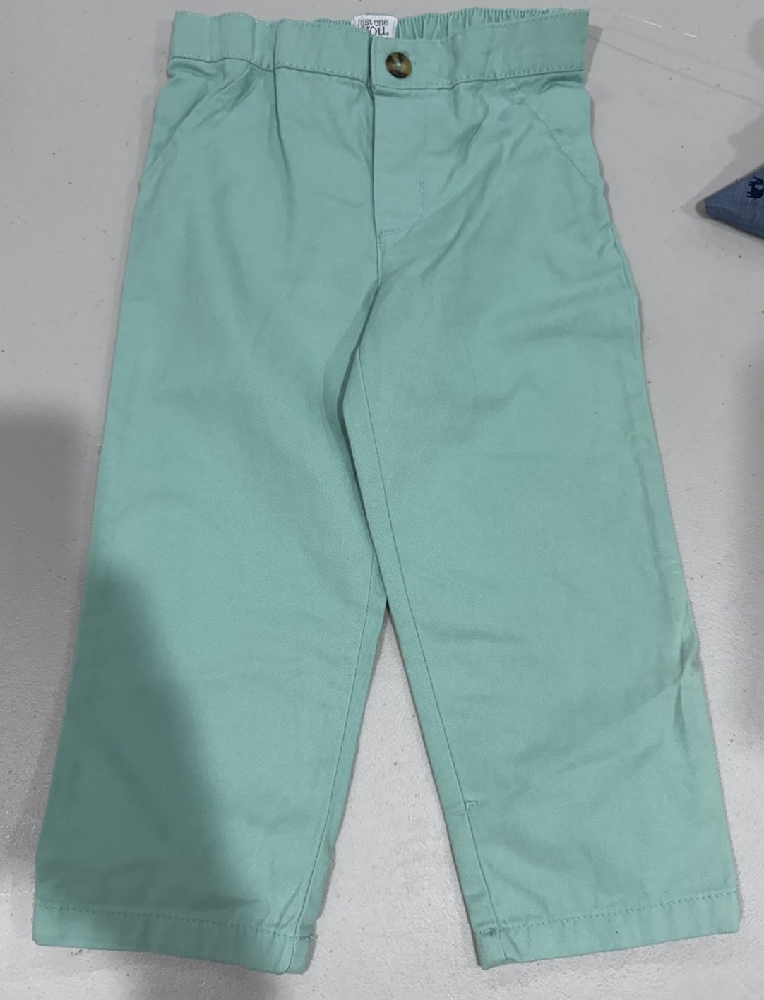 3 Piece Carter’s Just One You Blue Green Button-Up Shirt Pants & Bow Tie 3T