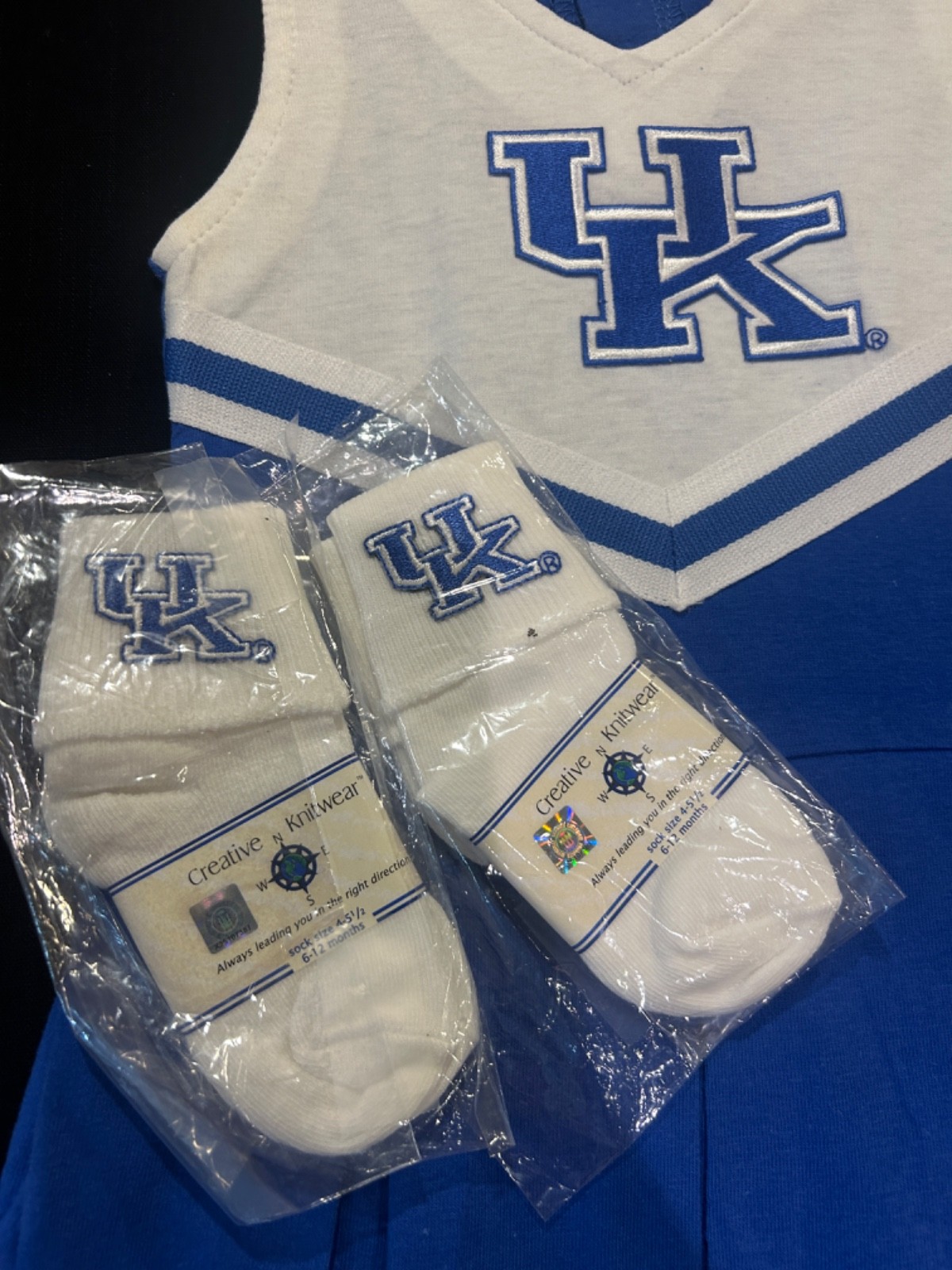 3-6 mo Kentucky Cheer Dress & 2 pr Socks-Monogrammed Logos