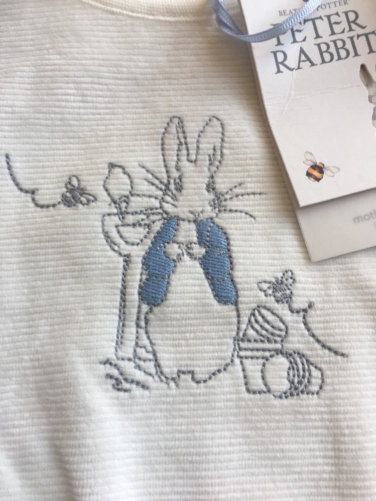 Beatrix Potter Peter Rabbit Baby Boys Girls Sleepsuit And Hat Vintage 3-6 Months