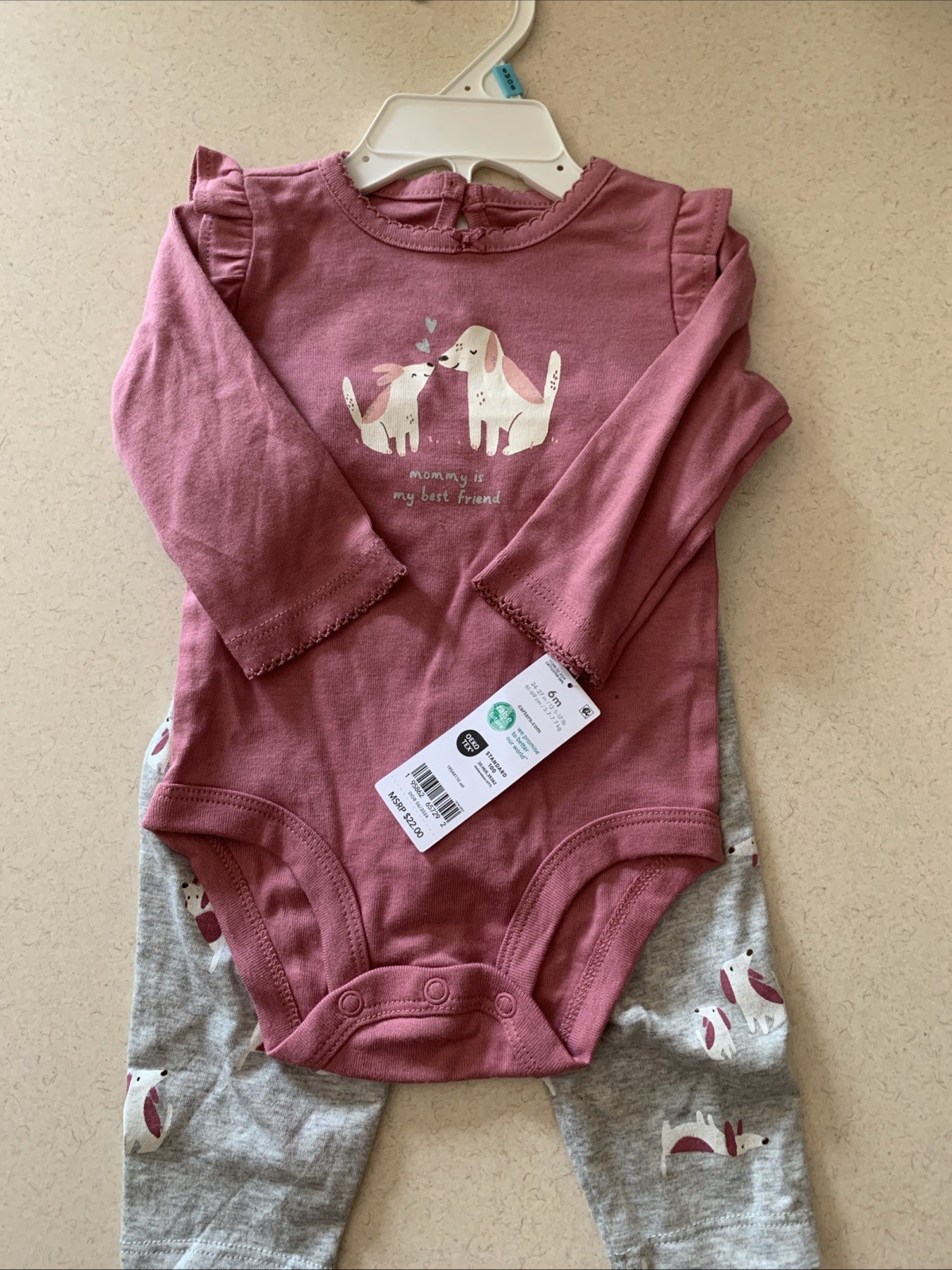 Carter’s Baby Girl Size 6m Mommy Is My Best Friend Dog Outfit Set