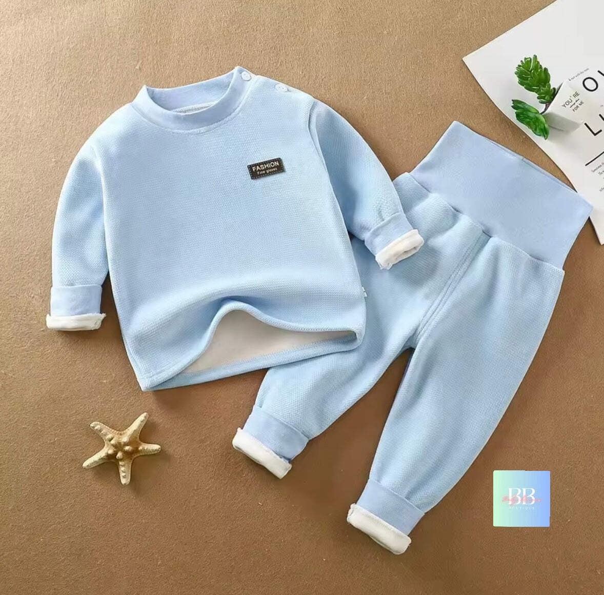 Baby Toddler Unisex Thermal Sweater & Pants Set 5 colours 6M-5Y
