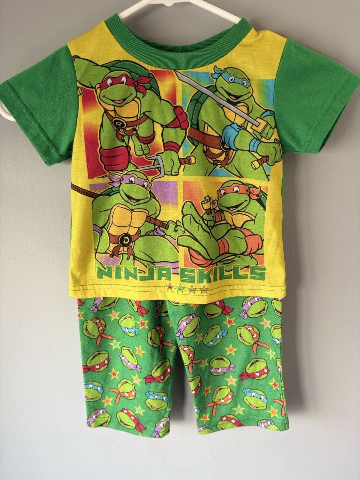 Viacom Teenage Mutant Ninja Turtles Green Yellow Shorts Set T-Shirt & Shorts
