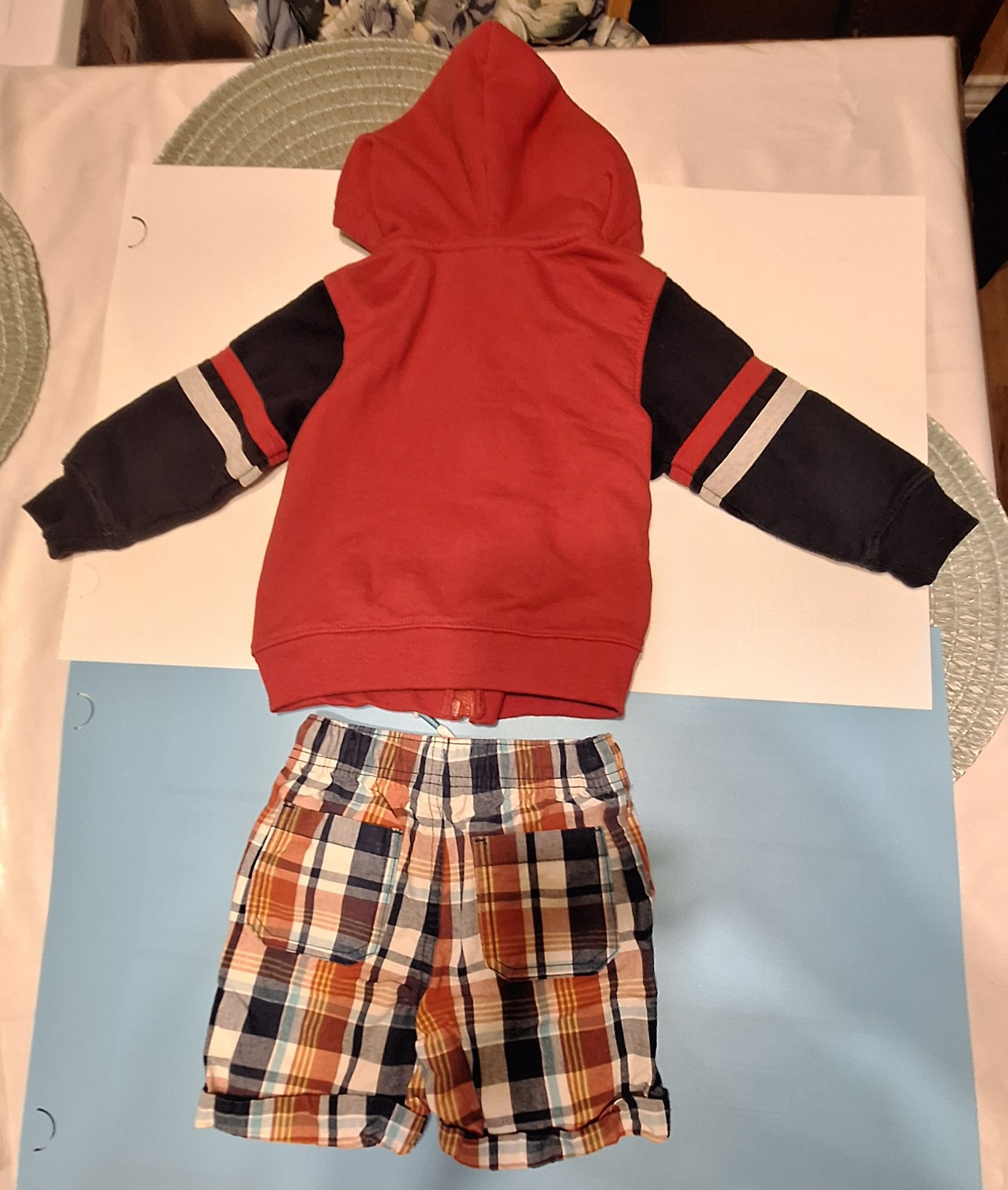 Kids Headquarters Red Firetruck Hoodie Boys Infants 18 Mo. & Cat & Jack Shorts