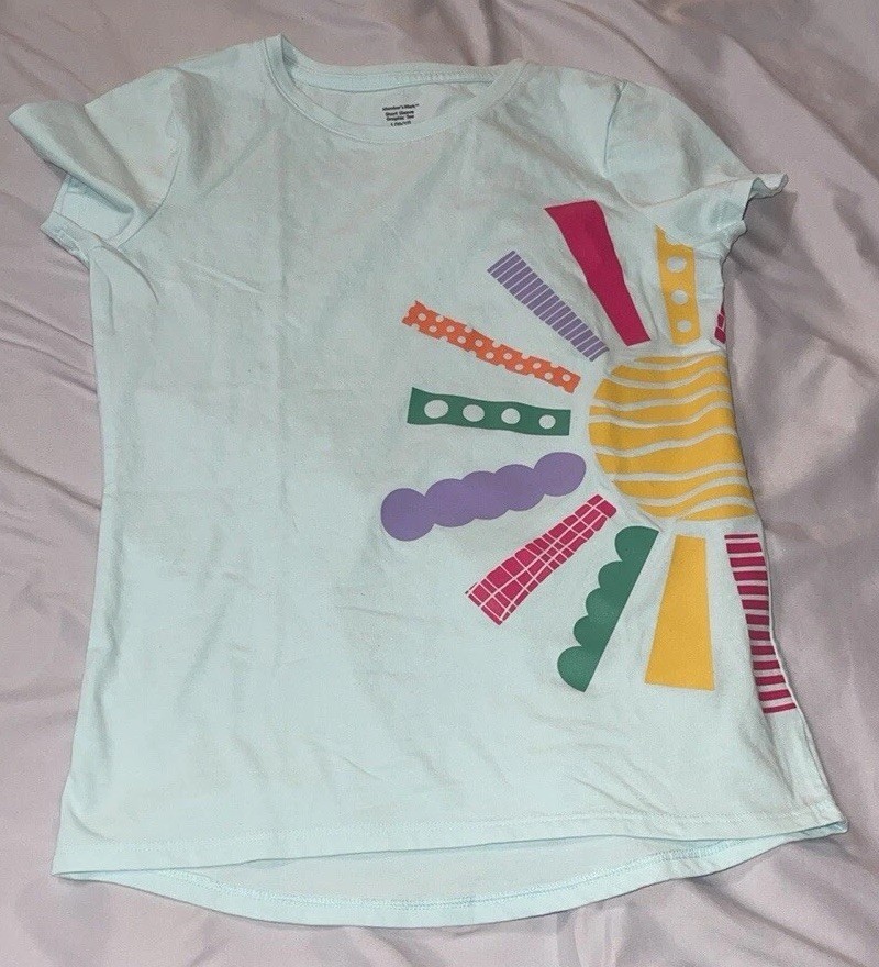 Set of T-shirt and leggings in sky blue Summertime outfit size Large