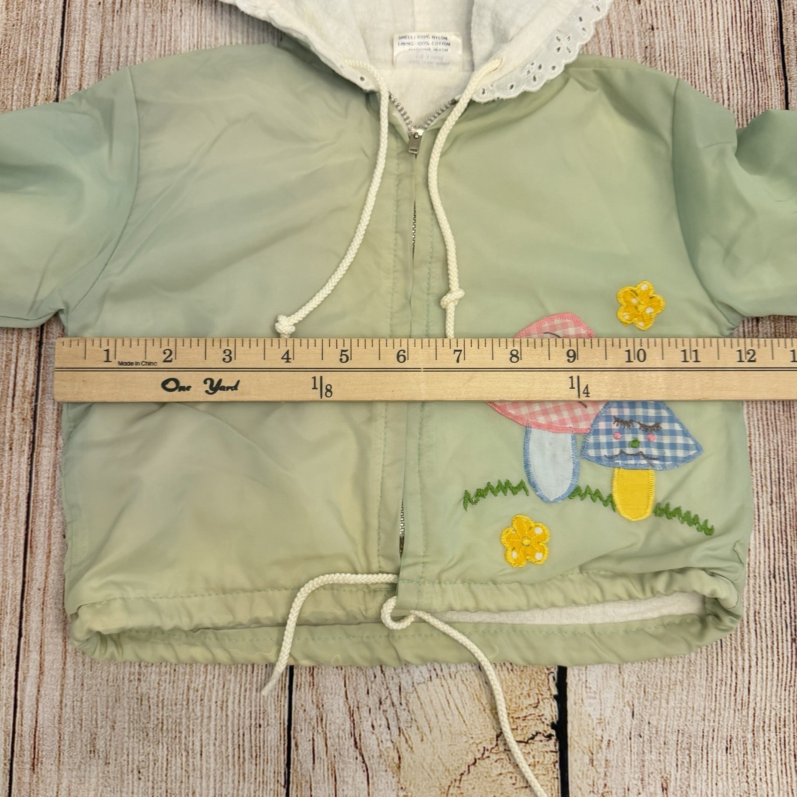 Lot Vintage Baby Girl Overalls Jacket Size 6 12 Months Gingham Mushroom Ruffle