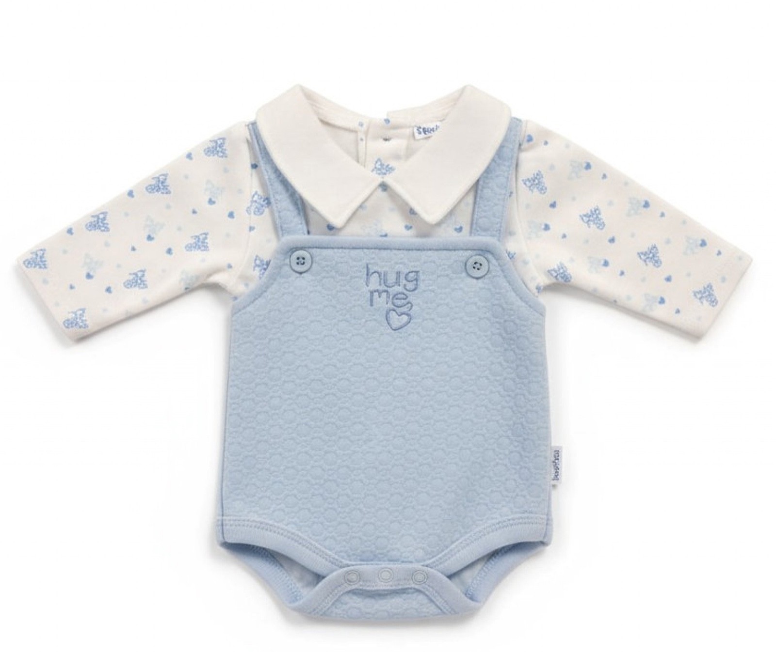 premature tiny baby boys hug me romper 3-5 lbs