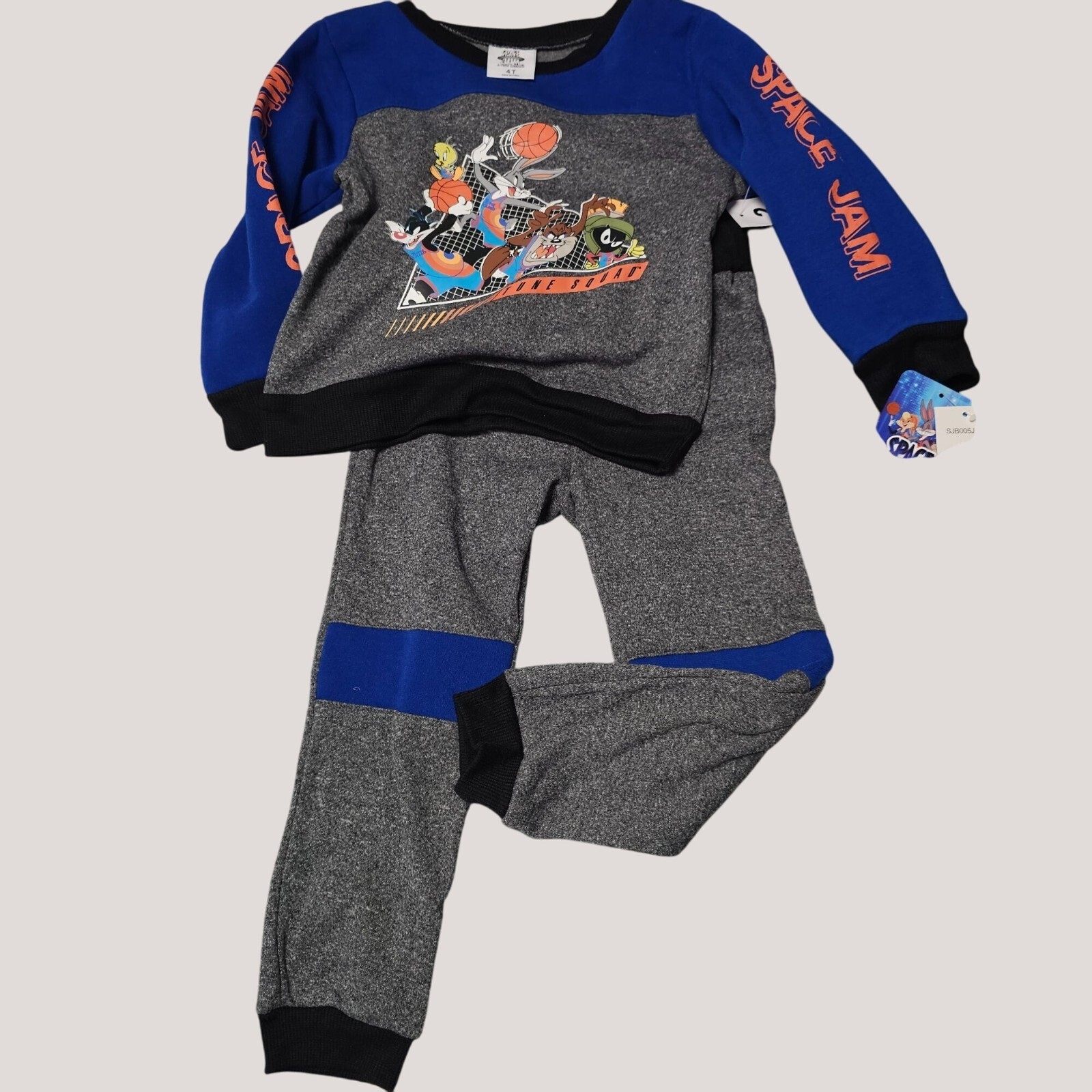 Space Jam Boys 2-Piece Gray & Blue Sweatshirt And Jogger Set Size 4T