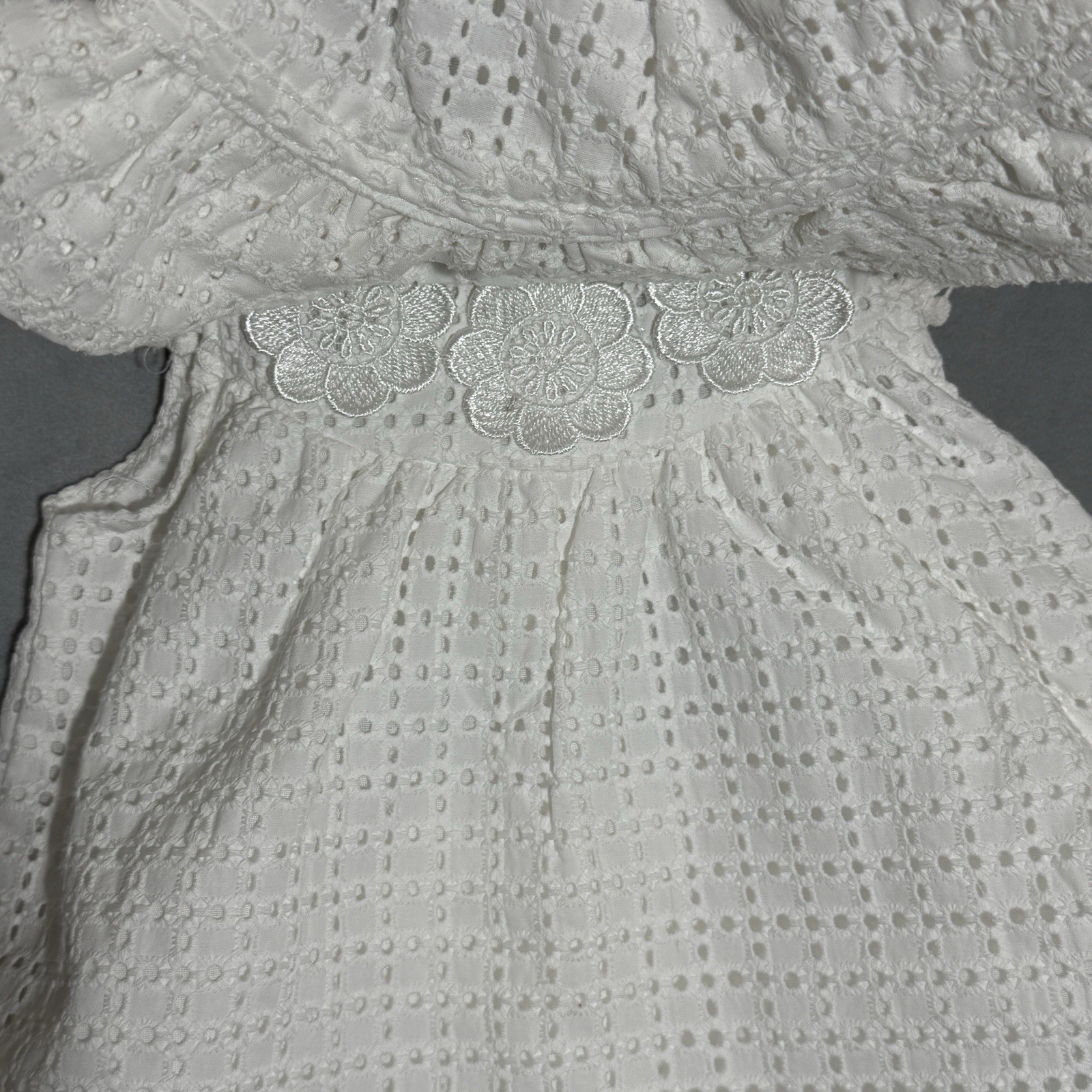 Rachel Zoe RZ Baby Girl 4-Pc Outfit 18M White Eyelet Cotton Hat Sunglasses NWT