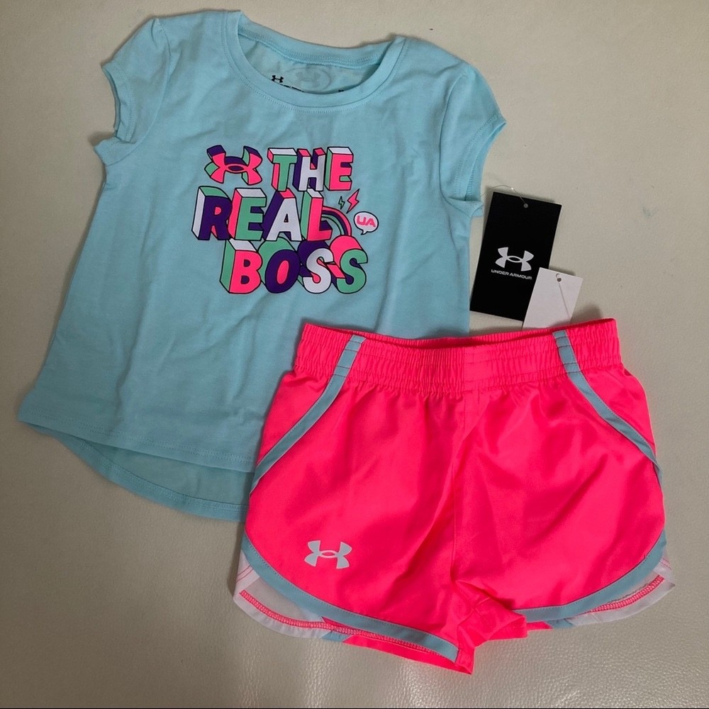 Under Armour bright neon little boss set 3003