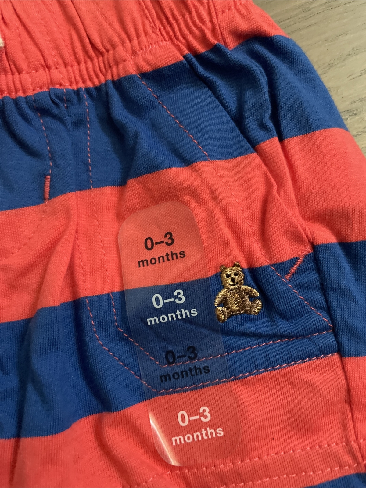 NWT Baby Gap boy 2-piece SPRING SUMMER orange blue striped sun pool SET 0 3
