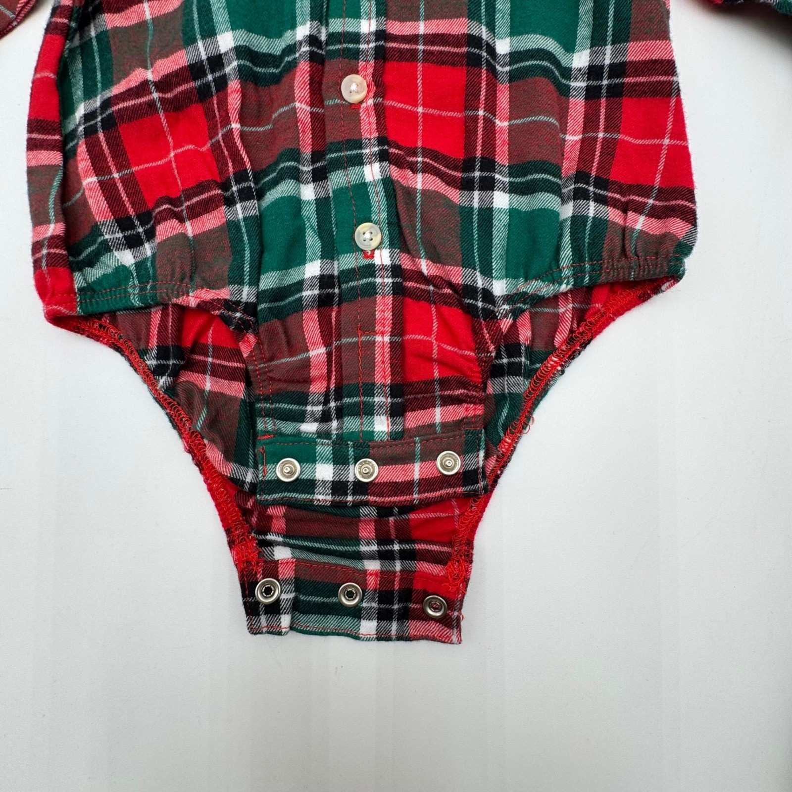 NEW Little Me Baby Plaid Red Green Bodysuit Black Nutcracker Pants Outfit Set 6M