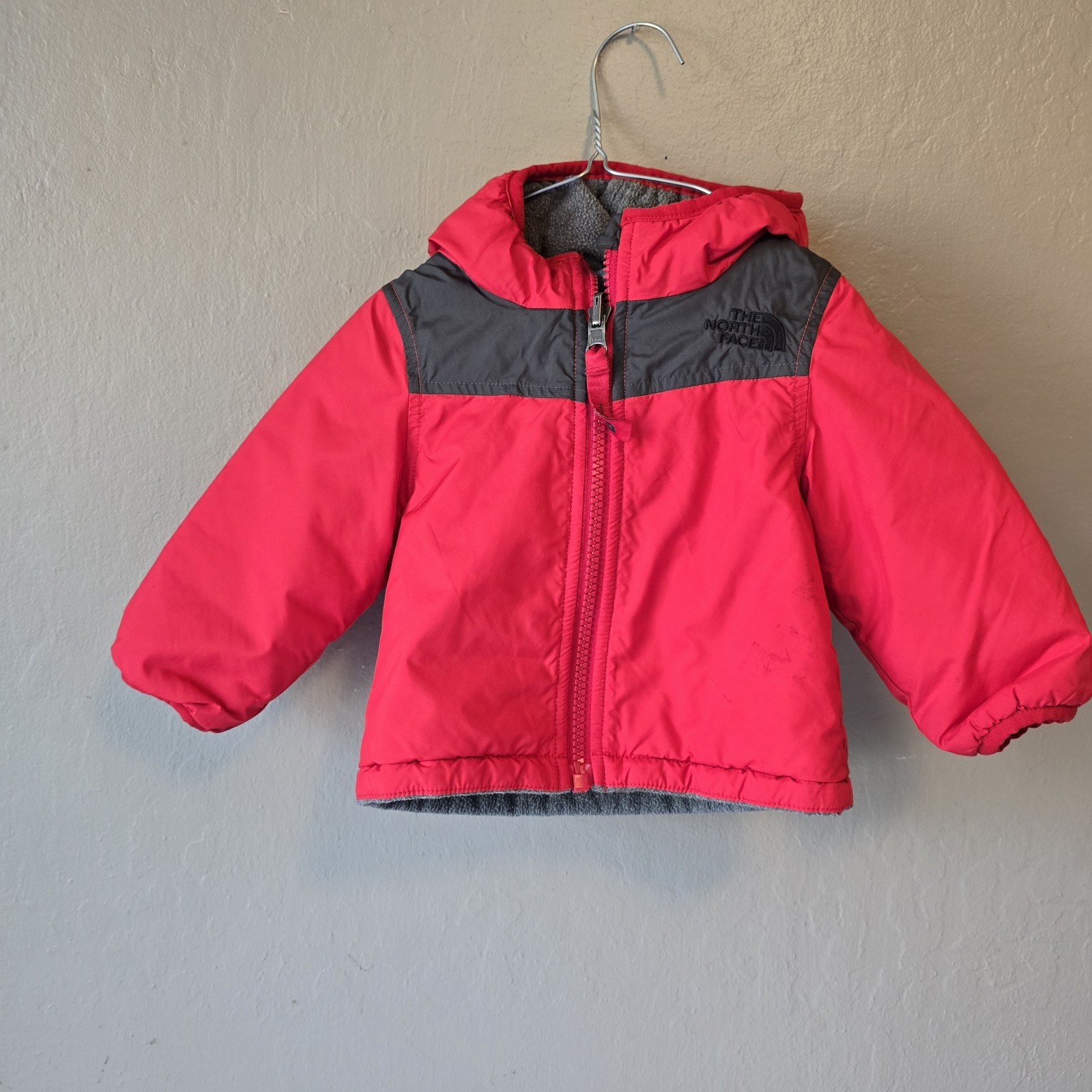 The North Face Baby Black True or False Reversible Fleece Hooded Jacket