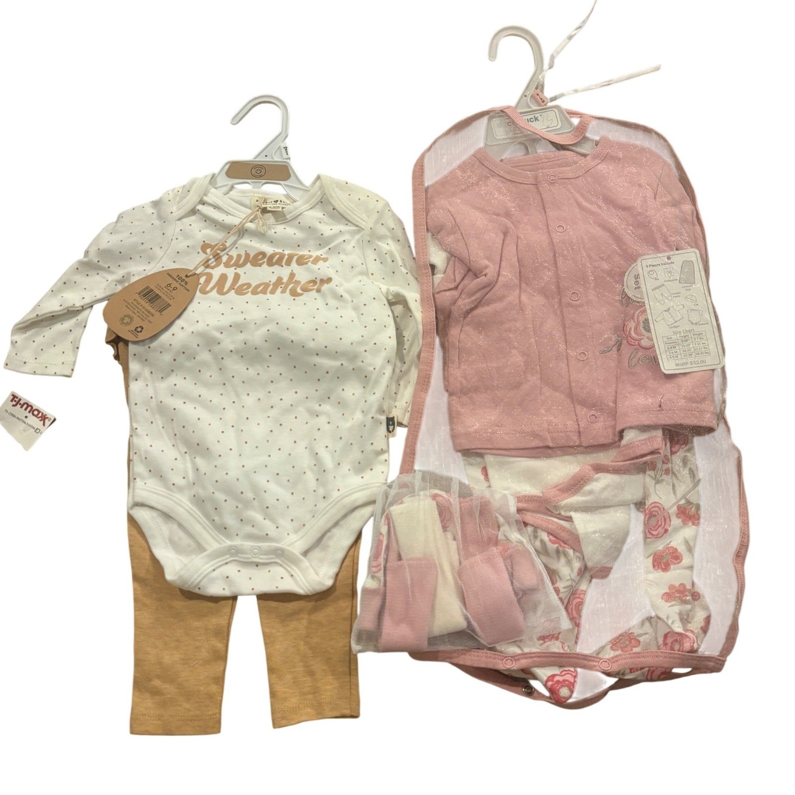 Duck Duck Goose Rabbit Carter’s Baby Girl Clothes Lot 6-9M NWT Plush Set