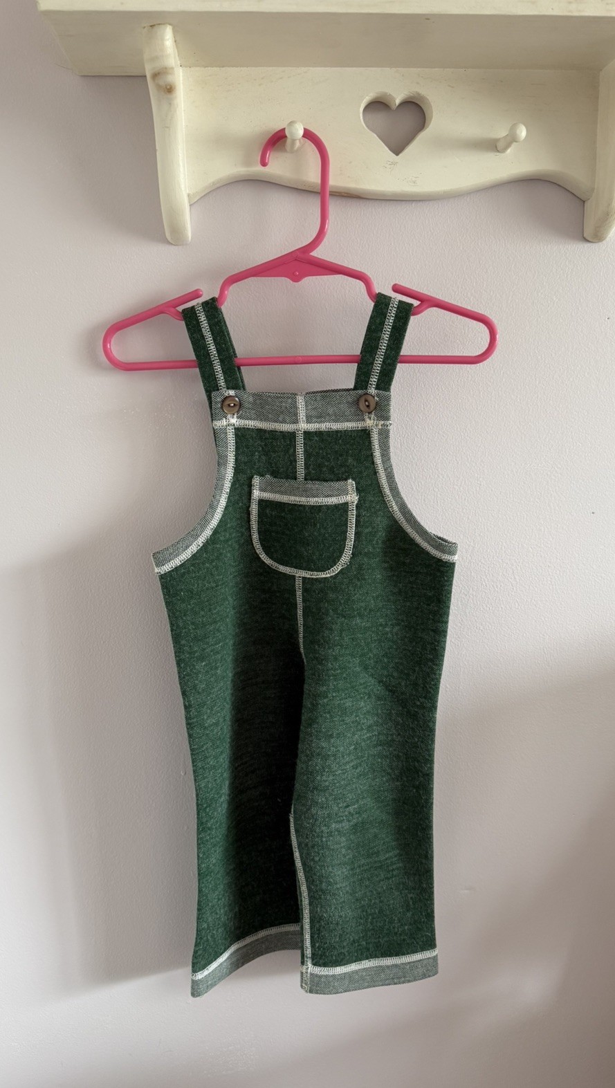 Vintage 1980’s Mothercare 80 cm Green baby toddler overalls with pocket